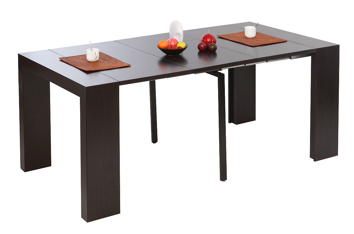 Table console extensible chocolat CALEB