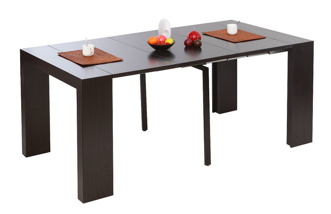 Table console extensible chocolat CALEB