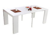 Table console extensible laqu&eacute;e blanche CALEB