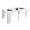 Table console extensible laqu&eacute;e blanche CALEB