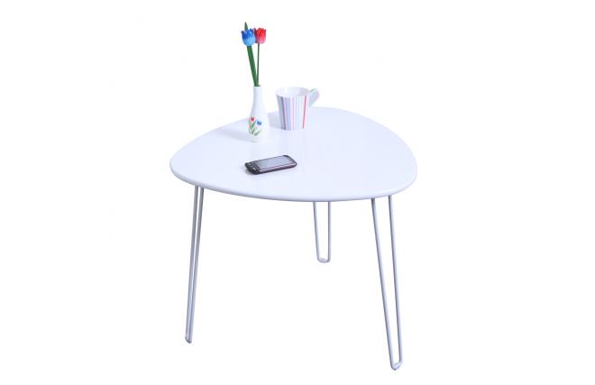 Table d'appoint design blanche LAKEA