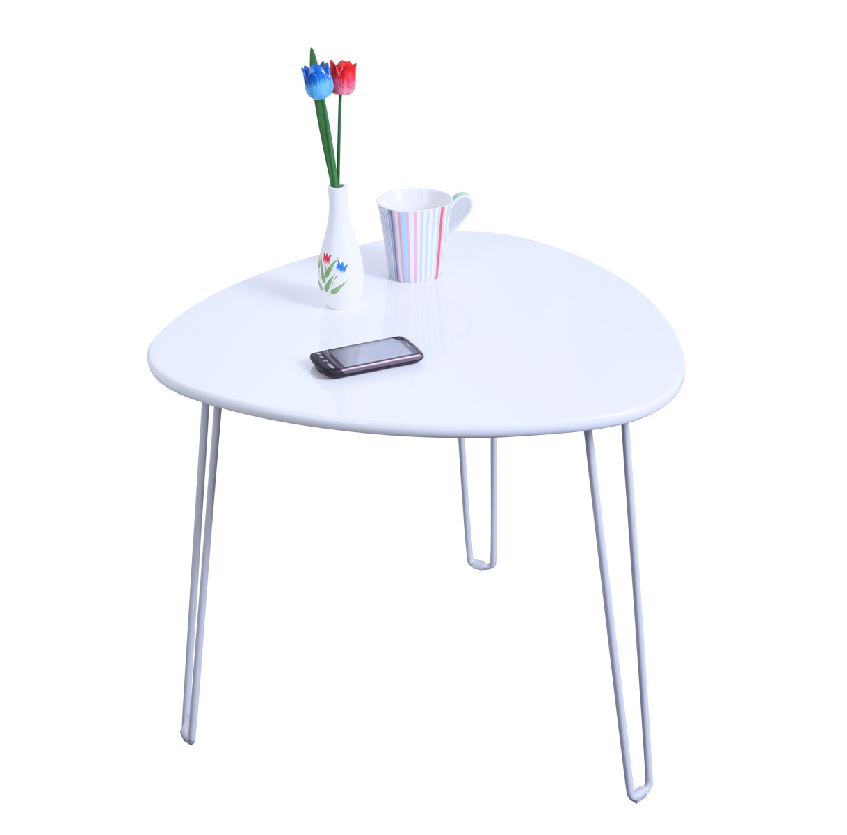 SOLDES Table d'appoint design blanche LAKEA