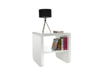 Table d'appoint design laqu&eacute;e blanche ELIAH
