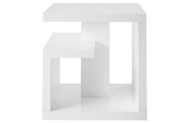 Table d'appoint design laqu&eacute;e blanche HALTON