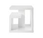 Table d'appoint design laqu&eacute;e blanche HALTON