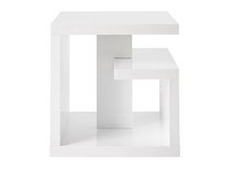 Table d'appoint design laqu&eacute;e blanche HALTON