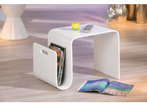 Table d'appoint design laqu&eacute;e blanche VIGA