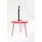 Table d'appoint design rouge LAKEA