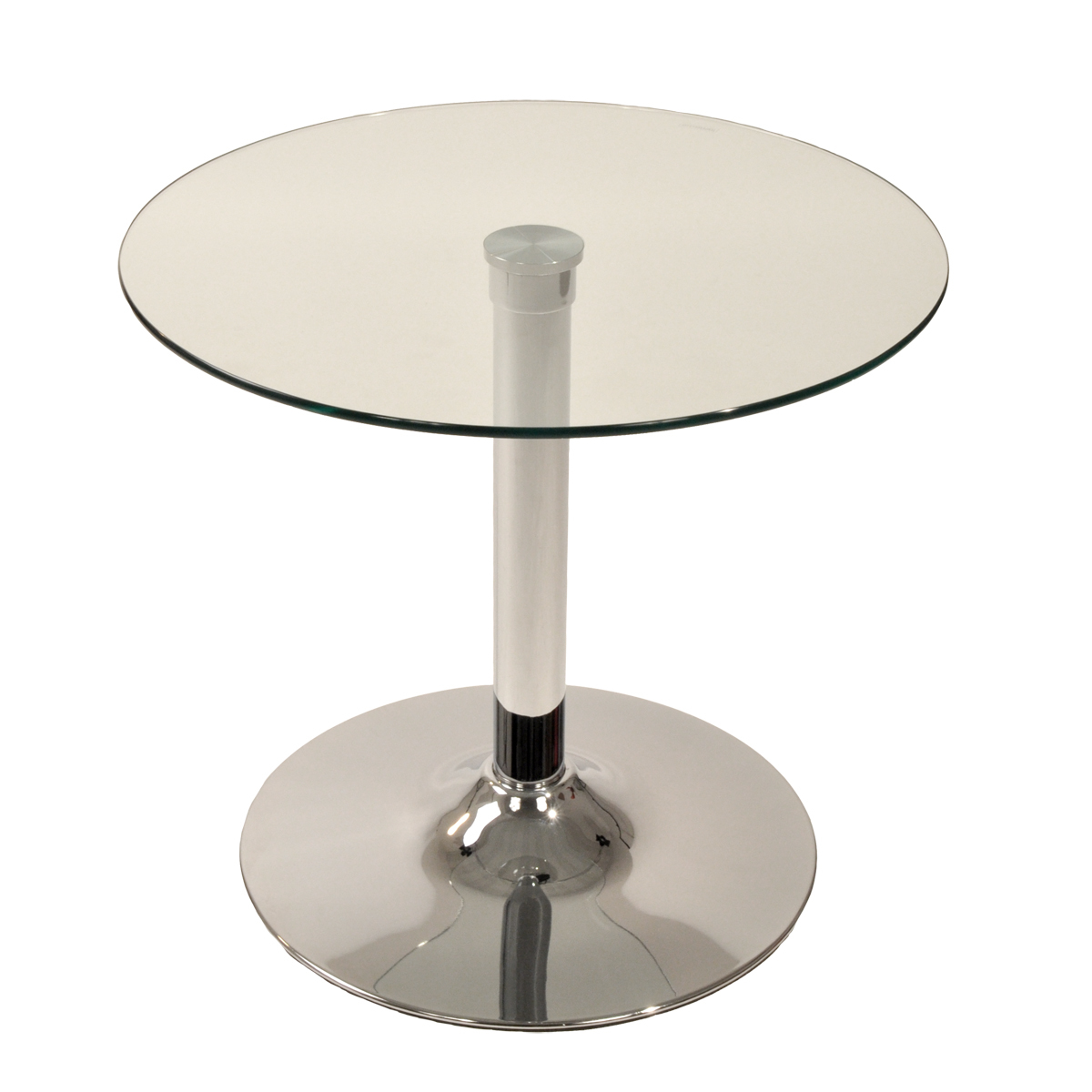 Table d'appoint en verre et m&eacute;tal chrom&eacute; Eddie