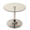 Table d'appoint en verre et m&eacute;tal chrom&eacute; Eddie