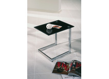 Table d'appoint en verre et m&eacute;tal chrom&eacute; Olanda