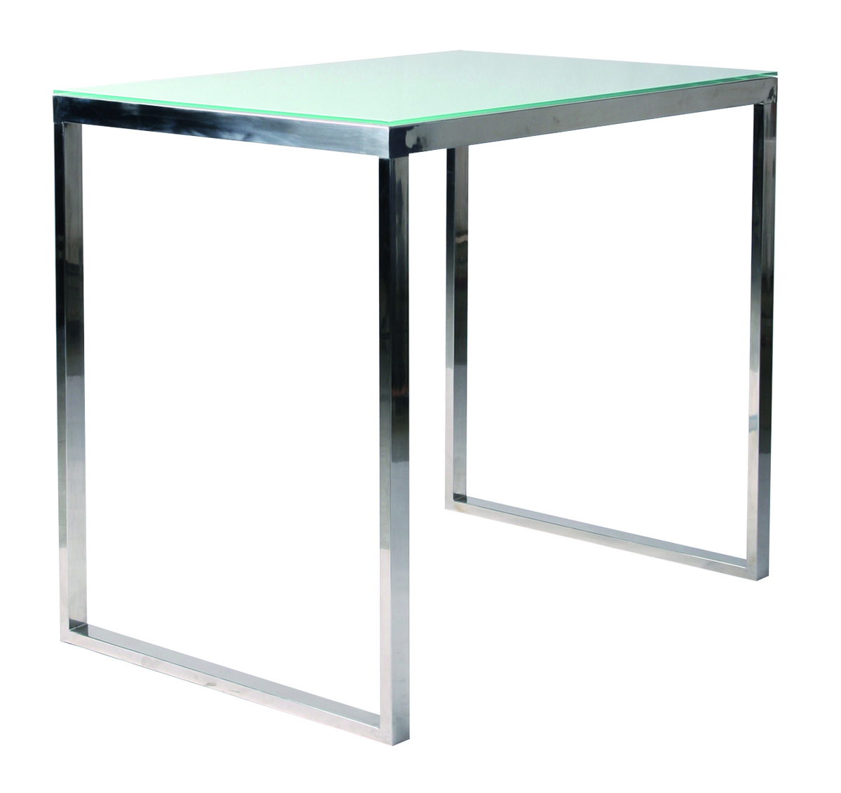 Table de bar en verre et inox rectangulaire 120 cm Inola