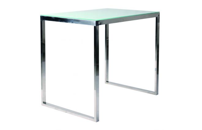 Table de bar en verre et inox rectangulaire 120 cm Inola