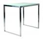 Table de bar en verre et inox rectangulaire 120 cm Inola