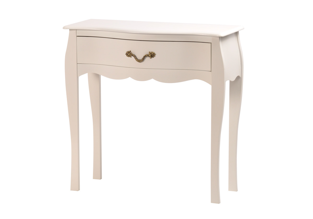 Table de chevet / nuit baroque blanche 1 tiroir Louisa