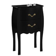 Table de chevet / nuit baroque noire 2 tiroirs Louisa