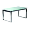 Table de cuisine / &agrave; manger &agrave; rallonges en inox et verre tremp&eacute; Inola