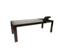 Table de cuisine / salle &agrave; manger &agrave; rallonges en ch&ecirc;ne weng&eacute; et verre tremp&eacute; marron Brandon
