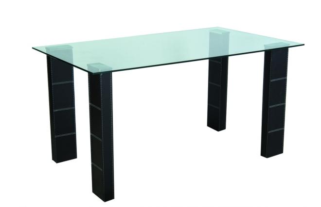 Table de cuisine / salle &agrave; manger verre tremp&eacute; ABBY