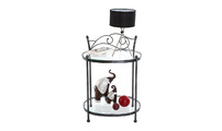 Table de nuit baroque noire m&eacute;tal VENEZIA