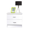 Table de nuit design laqu&eacute;e blanche NOHA