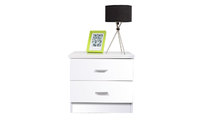 Table de nuit design laqu&eacute;e blanche NOHA