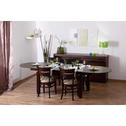 Table extensible / &agrave; rallonges JOSEPH ch&ecirc;ne malaisien - coloris weng&eacute; image pub1