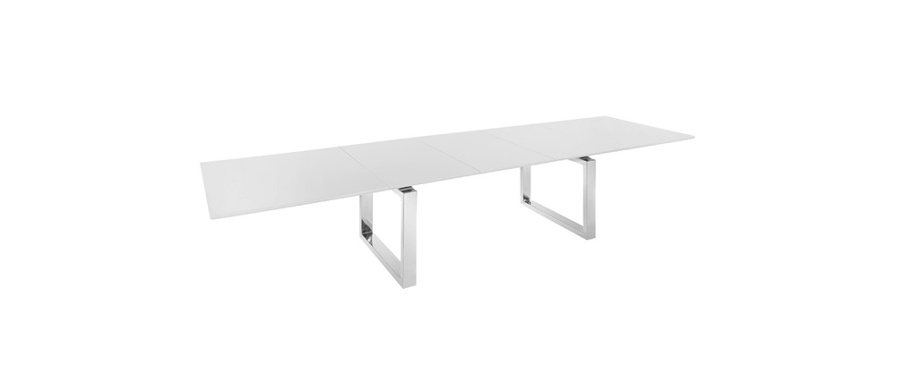 table extensible design xl laquee blanche marlene