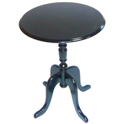 Table gu&eacute;ridon ronde LOUISA - coloris noir - style baroque image pub1