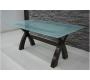Table NICOLAS coloris weng&eacute; avec plateau en verre D&eacute;poli