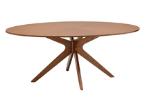 Table ovale en ch&ecirc;ne chocolat CONAN