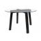 Table ronde DALTON coloris weng&eacute; - Plateau en verre