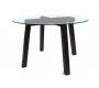 Table ronde DALTON coloris weng&eacute; - Plateau en verre