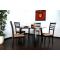 Table ronde DALTON coloris Wenge - Plateau en Verre Rouge