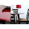 Table ronde DALTON coloris Wenge - Plateau en Verre Rouge