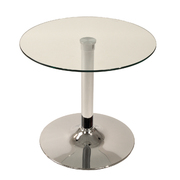 Table ronde en verre et m&eacute;tal chrom&eacute; Eddie image 1