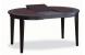 Table Ronde Extensible SARA - ch&ecirc;ne coloris wenge - plateau verre brun image 2