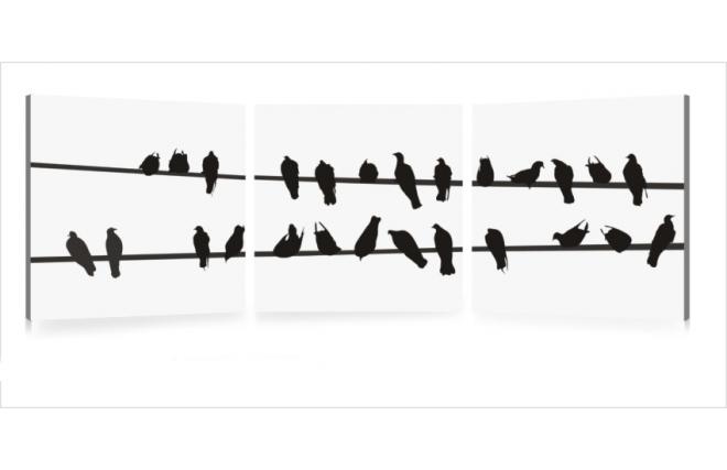 Tableau contemporain Birds (lot de 3)