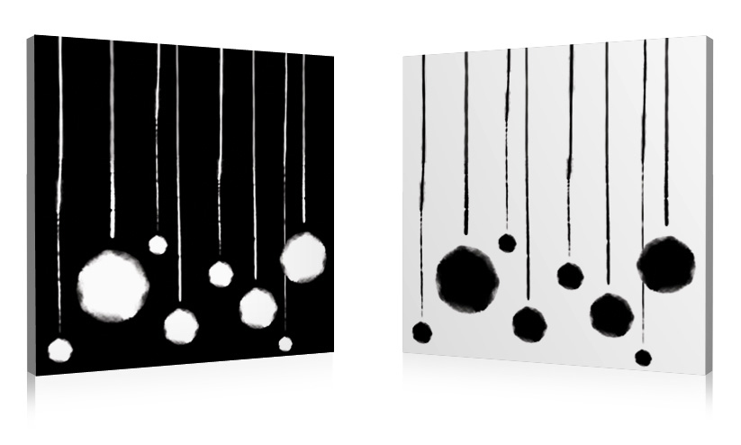 Tableau contemporain Giboul&eacute;es (lot de 2)