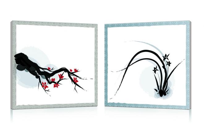 Tableau moderne Fuji (lot de 2)