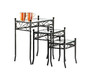 Tables d'appoint en verre et acier FLORENCE