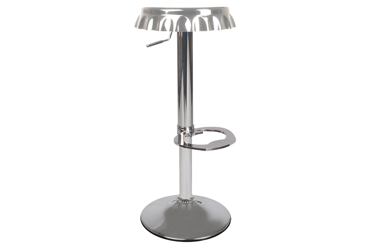 Tabouret de bar argent DECAPSULEUR