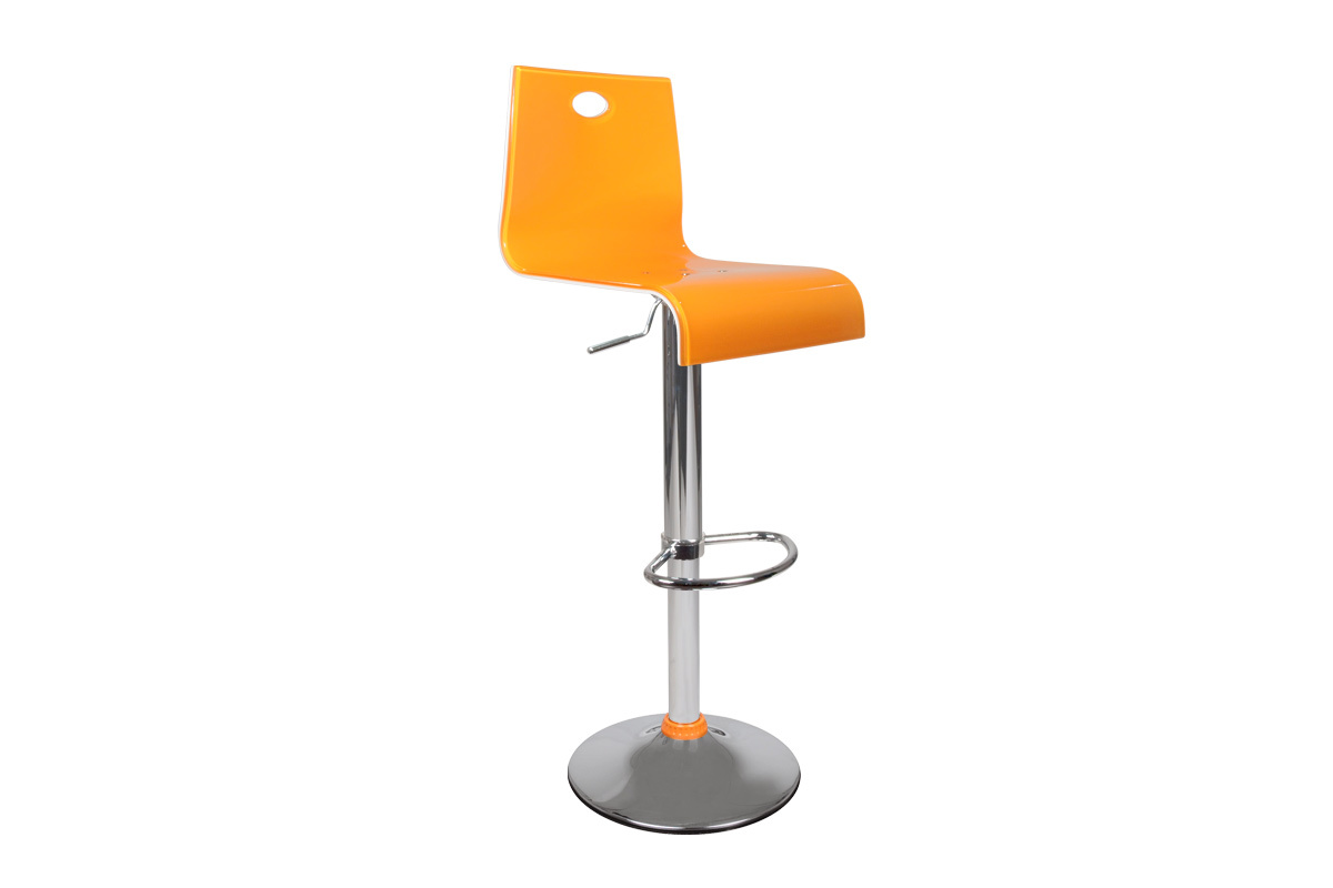 Tabouret de bar bicolore orange et blanc SATURNE Up to You