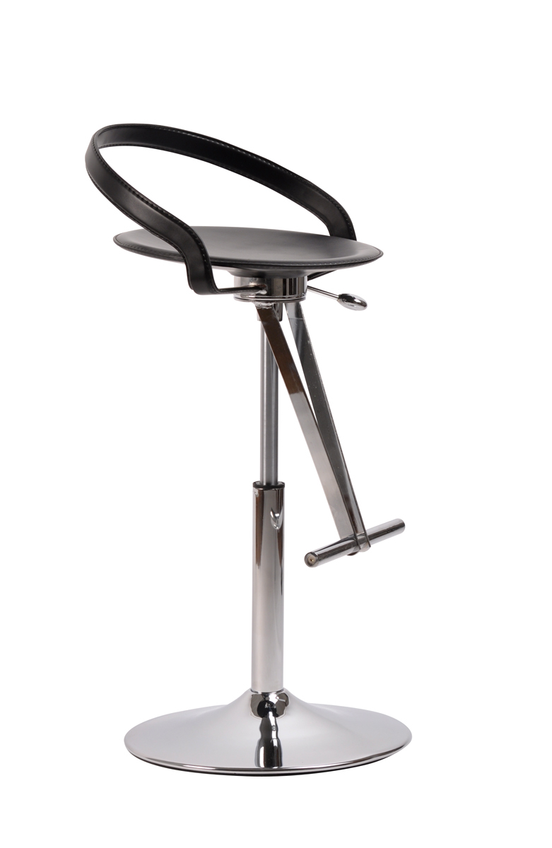 Tabouret de bar / cuisine ajustable GLOSS SHINY - coloris noir