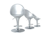Tabouret de bar / cuisine argent design �UF (lot de 2)