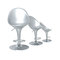 Tabouret de bar / cuisine argent design �UF (lot de 2)