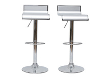 Tabouret de bar / cuisine argent WAVES (lot de 2)