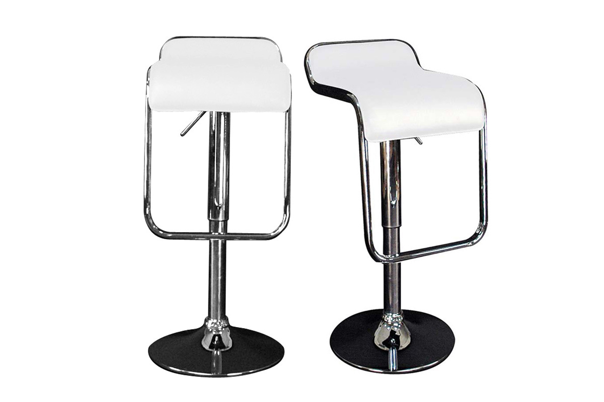 Tabouret de bar blanc ANDROMEDE (lot de 2)