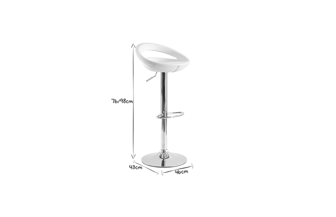 Tabouret de bar / cuisine blanc moderne PVC COMET (lot de 2)