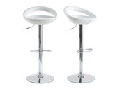 Tabouret de bar / cuisine blanc moderne PVC COMET (lot de 2)